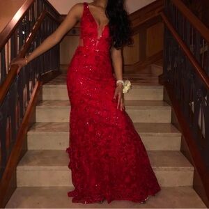 Elegant Red Evening Gown